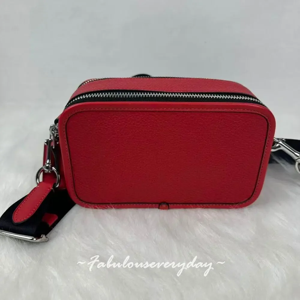 Coach Men Wyatt Crossbody Bag In Leather/Silver/True Red CM113 NWT
